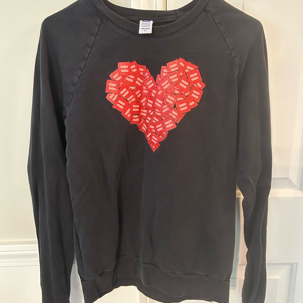 HRC Black Sweatshirt with Red Heart Design